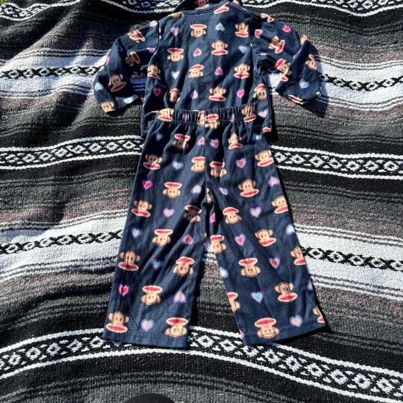 VINTAGE Y2K PAUL FRANK SOCK MONKEY GRAPHIC PRINT PAJAMAS SIZE 18 MONTHS - Picture 2 of 7